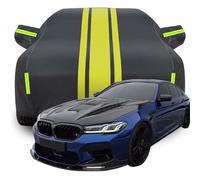 Housse de Voiture pour BMW M5 Competition 1200 HP BMW, Anti-Rayures Anti-UV Étanche Bâche de Voiture, Toute la Météo Respirante Couverture,C-Black-Yellow