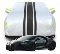 Housse de Voiture pour Bugatti CHIRON Pur Sport ‘C’ Shaped Drift, Anti-Rayures Anti-UV Étanche Bâche de Voiture, Toute la Météo Respirante Couverture,B-Silver-Black