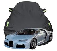 Housse de Voiture pour Bugatti Chiron Super Sport, Anti-Rayures Anti-UV Étanche Oxford Bâche de Voiture, Toute la Météo Respirante Couverture,Black-Plus-Cotton
