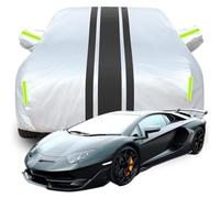 Housse de Voiture pour Lamborghini Aventador SVJ, Housse De Protection Anti-UV Respirante Résistant À La Poussière Pluie Respirante Couverture,B-Silver-Black