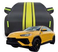 Housse de Voiture pour Lamborghini Urus S, Housse De Protection Anti-UV Respirante Résistant À La Poussière Pluie Respirante Couverture,C-Black-Yellow