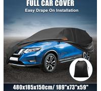 Housse de voiture pour Nissan X-TRAIL 2010-2023 210D-PU Oxford Housse extérieure complète toutes saisons imperméable coupe-vent avec fermeture éclair côté conducteur Noir