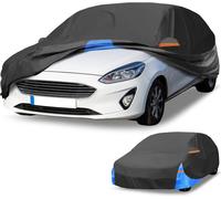 Housse De Voiture šŠtanche Toutes Saisons Pour Automobile En ExtšŠrieur Anti-Uv Protection Contre Soleil Et Pluie pour Ford Fiesta Tissu Oxford 210D Noir Bleu Bande RšŠflšŠchissante