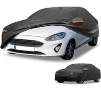 Housse De Voiture šŠtanche Toutes Saisons Protection Contre Le Soleil Et La Pluie Pour Ford Fiesta Sedan Film En Aluminium Noir Avec Bandes RšŠflšŠchissantes
