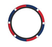 Housse de volant antidérapante à motif République dominicaine - Taille universelle de 38,1 cm, améliore le confort et la sécurité de conduite.