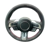 Housse de Volant antidérapante en Daim pour Mustang 2015-2020 - Accessoires intérieurs Auto - Fil Jaune (Fil Bleu)