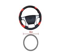 Housse de Volant Auto pour 36 38 40 42 45 47 50 CM Couverture de Volant Bus Camion diamètres de Sortie enveloppe en Cuir Protecteur de Volant Couverture de Roue Protection(Red 40CM)