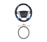 Housse de Volant Auto pour 36 38 40 42 45 47 50 CM Couverture de Volant Bus Camion diamètres de Sortie enveloppe en Cuir Protecteur de Volant Couverture de Roue Protection(Blue 50CM)