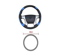 Housse de Volant Auto pour 36 38 40 42 45 47 50 CM Couverture de Volant Bus Camion diamètres de Sortie enveloppe en Cuir Protecteur de Volant Couverture de Roue Protection(Blue 42CM)