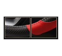 Housse de Volant Auto pour 36 38 40 42 45 47 50 CM Couverture de Volant Bus Camion diamètres de Sortie enveloppe en Cuir Protecteur de Volant Couverture de Roue Protection(Red 36CM)