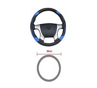 Housse de Volant Auto pour 36 38 40 42 45 47 50 CM Couverture de Volant Bus Camion diamètres de Sortie enveloppe en Cuir Protecteur de Volant Couverture de Roue Protection(Blue 36CM)