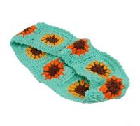 Housse de volant bohème en crochet avec motif tournesol vintage, s'adapte à la plupart des volants de voiture de 35,6 à 38,1 cm pour berlines, SUV, monospaces (2)