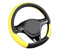 Housse de volant coupe D - Fond plat en cuir microfibre antidérapant confortable et respirant en forme de D (jaune)