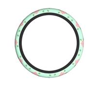 Housse de volant de 38,1 cm - Motif fleurs de lotus qui attendent de fleurir - Housse de protection universelle douce, respirante et durable - Accessoires de voiture de sport