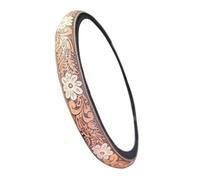 Housse de volant de style western rétro - Housse de volant universelle en cuir gaufré peint à la main - Pour homme - Design antidérapant facile (B, 38 cm)