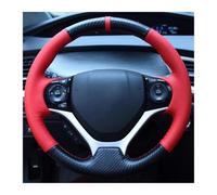 Housse de Volant de Voiture Äkta Läder Biltillbehör Rattskydd pour Civic 9 (modèles 2012 2013 2014 et 2015) Intérieur Housse de Volant Voiture(2)