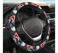 Housse De Volant De Voiture American Flag Bald Eagle Antidérapante Cache Volants Voitures Élastique Accessoire Voitures pour La Plupart des Berlines Et SUV Berlines Femme Homme 38Cm