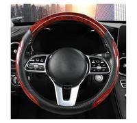 Housse De Volant De Voiture Antidérapante, Quatre Saisons, pour Moteurs Généraux, Housse De Poignée Simple, Grain De Bois De Pêche Couvre Volant Voiture(Red)