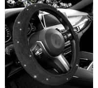 Housse de volant de voiture avec motif diamant, élastique et antidérapante, s'adapte aux roues standard sans anneau intérieur pour un meilleur contrôle de la direction (B)