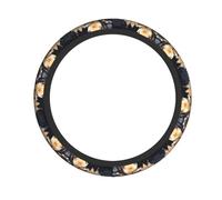 Housse de volant de voiture bohème blanche avec imprimé lotus, 38,1 cm, convient pour voitures, camions et camionnettes