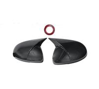 Housse de Volant de Voiture Coque de rétroviseur en Forme de Corne, pièces de Modification de rétroviseur, Composants extérieurs pour Tiguan pour MK1 2009-2016 (Carbon Fiber Pattern)