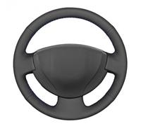 Housse de volant de voiture cousue à la main, antidérapante et respirante en fibre de cuir ultra fine enveloppée de coutures, pour Renault Logan 1 Sandero Symbol Clio Twingo Lada Largus Nissan (fil