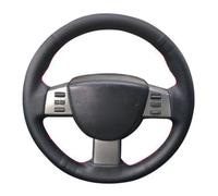 Housse de volant de voiture cousue à la main, antidérapante et respirante en fibre de cuir ultra fine enveloppée de coutures, pour Nissan Quest Altima Maxima Murano (fil rouge)