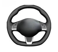 Housse de volant de voiture cousue à la main, antidérapante et respirante en fibre de cuir ultra fine enveloppée de coutures, pour Fiat 500 500C (GQ/S) 2013-2015, pour Abarth 595 595C 2009-2016 (fil