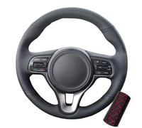 Housse de volant de voiture cousue à la main, antidérapante et respirante, en fibre de cuir ultra fine enveloppée de coutures, pour Kia Sportage 4 KX5 2016-2019 K5 Optima 2016 2017 2018 (fil rouge)