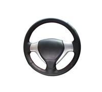 Housse De Volant De Voiture Cousue À La Main en Cuir Microfibre PU Noir pour Jazz pour Fit 2005 2006 2007 2008 Parties(Wit)