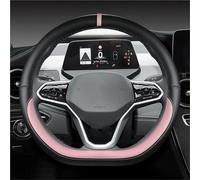 Housse de Volant de Voiture Couvre-Volant de Voiture en Forme de D pour Sharan pour Passat pour Touran pour Tiguan 2015-2025 Teramont pour Atlas pour T-Roc T-Cross 2017-2025(Pink)