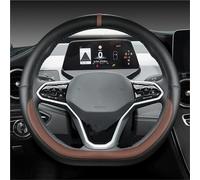 Housse de Volant de Voiture Couvre-Volant de Voiture en Forme de D pour Sharan pour Passat pour Touran pour Tiguan 2015-2025 Teramont pour Atlas pour T-Roc T-Cross 2017-2025(Brown)