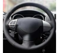 Housse de volant de voiture en cuir cousu à la main, antidérapante et respirante, en fibre de cuir ultra fine enveloppée de coutures, pour Mitsubishi Lancer X Outlander ASX Colt (fil rouge)