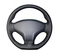 Housse de volant de voiture en cuir cousu à la main, antidérapante et respirante, en fibre de cuir ultra fine enveloppée de coutures pour Citroën Elysee C-Elysee 2014 (fil rouge)