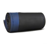 Housse de volant de voiture en cuir microfibre à faire soi-même, pour ajustement à 38 cm (bleu foncé)