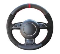 Housse de Volant de Voiture en Cuir Microfibre,Cache Volants de Protection Intégrale pour A3 8V A1 8X Sportback A4 B8 Avant A8 D4 A6 C7 A7 G8 A5 8T Q3 8U Q5-White Thread