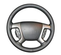 Housse de Volant de Voiture en Cuir Microfibre,Cache Volants de Protection Intégrale pour Captiva 2007-2014 Silverado pour GMC Sierra 2007-2013 Daewoo Winstorm pour Universal-Black Thread