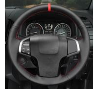 Housse de Volant de Voiture en Cuir Microfibre,Cache Volants de Protection Intégrale pour Holden Colorado AU 2012-2014 2015 2016 2017-2019 pour Isuzu D-Max MU-X 2013-2020-Orange Thread