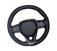 Housse de Volant de Voiture en Cuir Microfibre,Cache Volants de Protection Intégrale pour RAV4 Avalon pour Camry Crown pour Corolla-Black