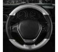 Housse de Volant de Voiture en Cuir Microfibre,Cache Volants de Protection Intégrale pour -Silver Thread