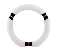 Housse de Volant de Voiture en Peluche d'hiver - Convient for Volkswagen Transporter T5 T5.1 2003-2015(White,D-Shaped)