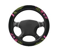 Housse de volant de voiture en polyester épais antidérapant universel en dentelle avec lettres d'amour et papillons floraux