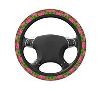 Housse de volant de voiture extensible universelle 38,1 cm, motif fleurs de lotus aquarelle, housse de volant antidérapante, respirante pour SUV, camions