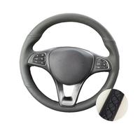 Housse de Volant de Voiture Garniture Volant Cuir Noir pour Benz W176 W246 W205 C117 C218 X218 W213 X156 X253 W166 X166 EQV W447 Housse de Volant Voiture(Fil Noir)