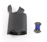 Housse de Volant de Voiture Housse de Volant de Voiture en Cuir Microfibre Noir, pour Atlas, pour Golf 8 Mk8, pour Jetta Sharan, pour Passat B9, pour Tiguan(Blue Thread)
