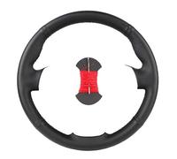 Housse de Volant de Voiture Housse De Volant en Cuir pour Ford pour King Ranch Lariat Platinum XL XLT 2015 2016 2017 Housse de Volant Voiture(Black Red Thread)