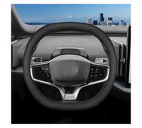 Housse de Volant de Voiture Housse De Volant pour Volvo EX30 2024-2025 en Cuir Respirant Résistant À l'usure avec Accessoires Décoratifs. Volant de Voiture(Noir)