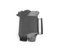 Housse de Volant de Voiture Housse Volant Cuir Microfibre Tressé Main Accessoires Garniture Intérieure pour Citroën pour Triumph C4 pour C-Quatre Housse de Volant Voiture(Black Line-White Bar)