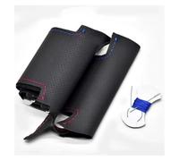 Housse de Volant de Voiture Housse Volant en Cuir pour BMW Série 5 E39 Série 3 E46 X5 E53 Z3 E36 1999 2000 2001 2002 2003 2004 2005 Volant de Voiture(Blue and Red Thread)
