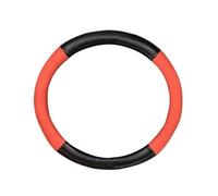 Housse de Volant de Voiture Housse Volant en Cuir pour Peugeot 107 108 206 207 208 301 307 308 406 407 408 508 607 106 3008 4008 5008 GT Housse de Volant(O Red)